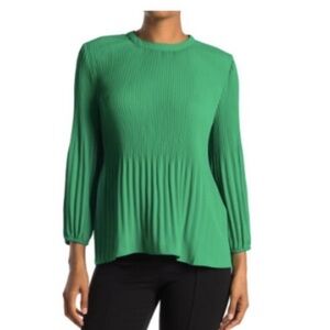 Anthropologie Adrianna Papell Georgette pleated Blouse Oversized Small